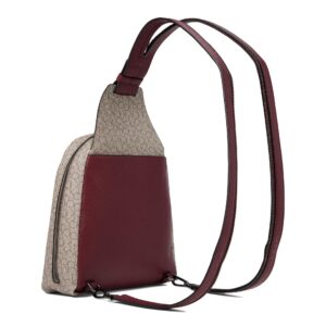 Calvin Klein Mia Backpack Mini Textured Almond/Taupe/Deep Rouge One Size