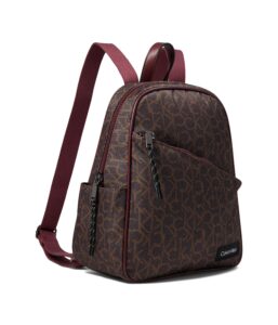 calvin klein evie backpack brown/khaki/deep rouge one size