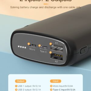 Kuulaa Plug-in USB C Portable Charger 5000mAh & 26800mAh USB C Power Bank Dual-Output Battery Pack