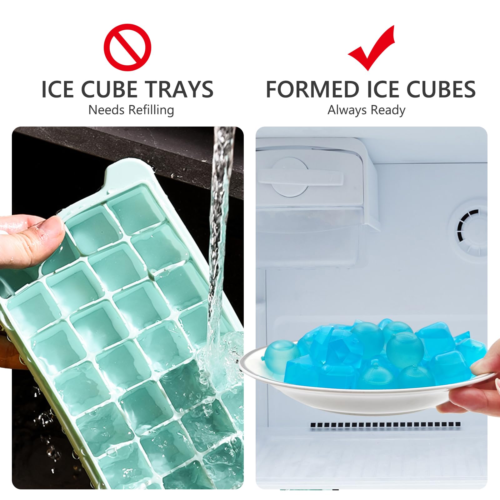 40 Pack Reusable Plastic Ice Cubes for Drinks Like Whiskey, Wine, or Coffee,to Keep Your Drink Cold Longer,Can Be Used for School, Travel, Picnic and Other Outdoor Activities (Blue)