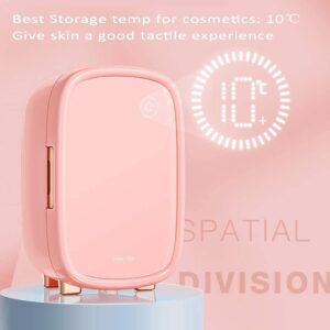 TONPOP Beauty Mini Fridge 12 Liter Portable Cosmetic Skincare Refrigerator Mini Refrigerator for Car Home Compact Quiet Cooler Warmer With Removable Drawers for Breast Milk, Drink,