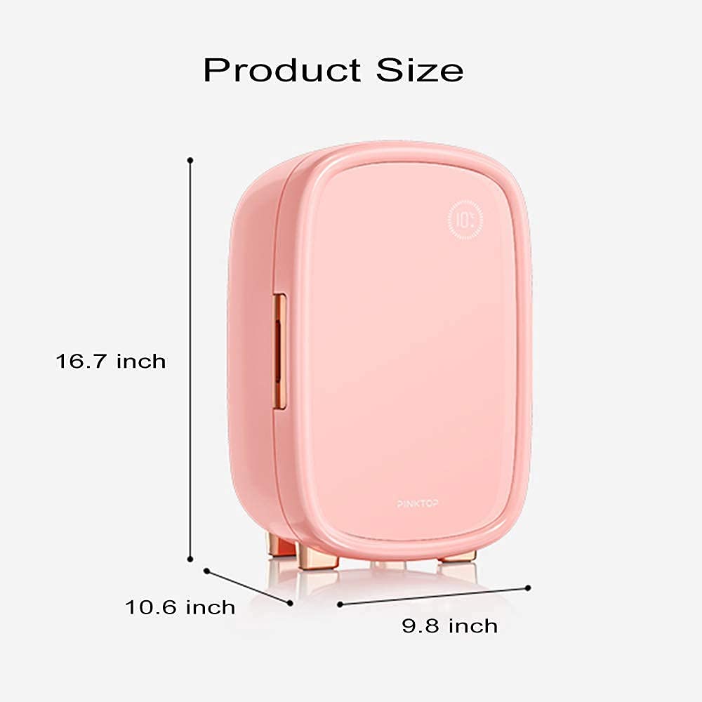 TONPOP Beauty Mini Fridge 12 Liter Portable Cosmetic Skincare Refrigerator Mini Refrigerator for Car Home Compact Quiet Cooler Warmer With Removable Drawers for Breast Milk, Drink,