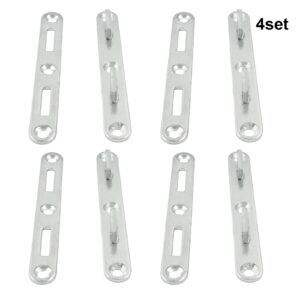 LifCratms 4 Sets Bed Rail Fasteners, 5 Inch Wood Bed Rail Connecting Fittings Thick Zinc Round Bed Hook Bed Frame Rail Hardware