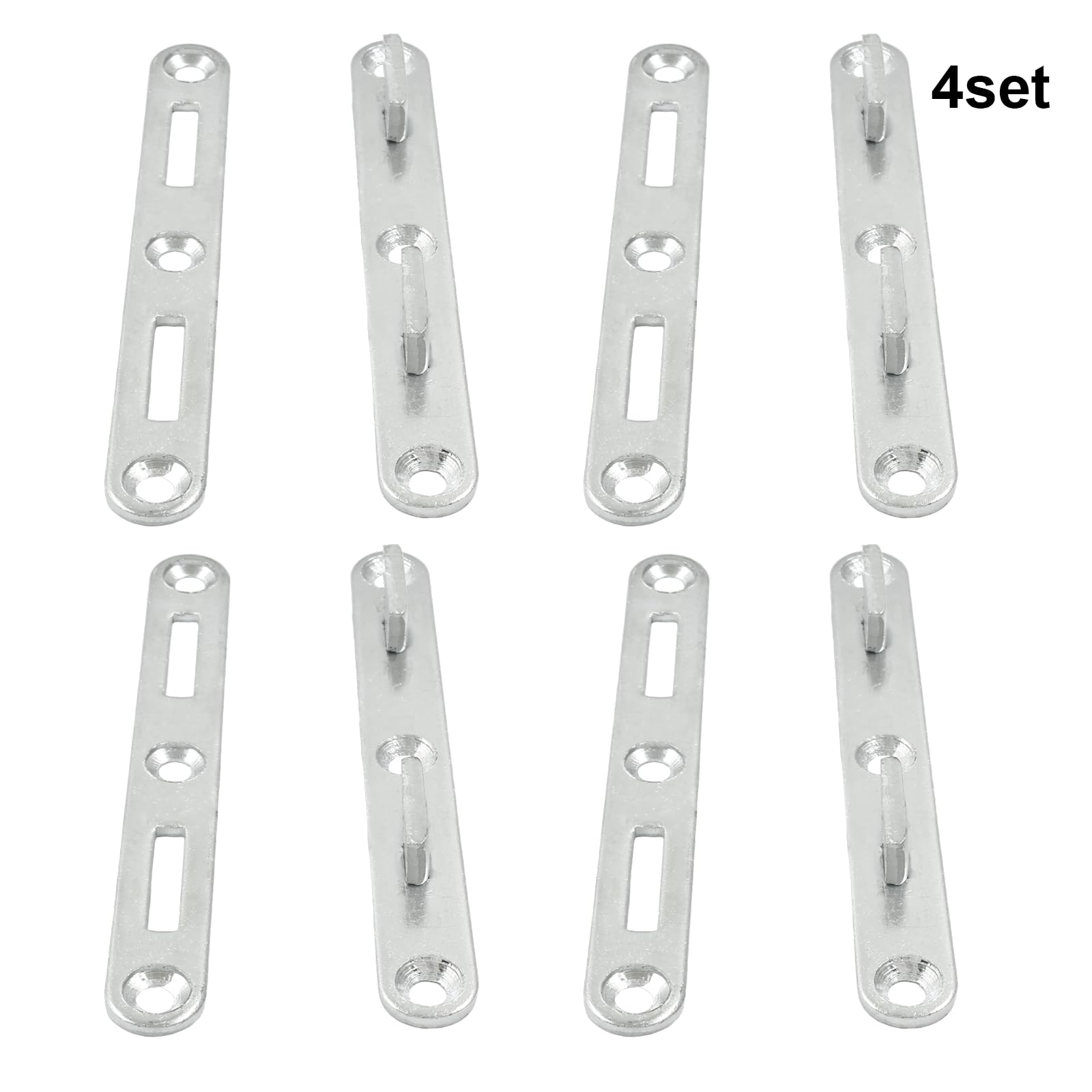 LifCratms 4 Sets Bed Rail Fasteners, 5 Inch Wood Bed Rail Connecting Fittings Thick Zinc Round Bed Hook Bed Frame Rail Hardware