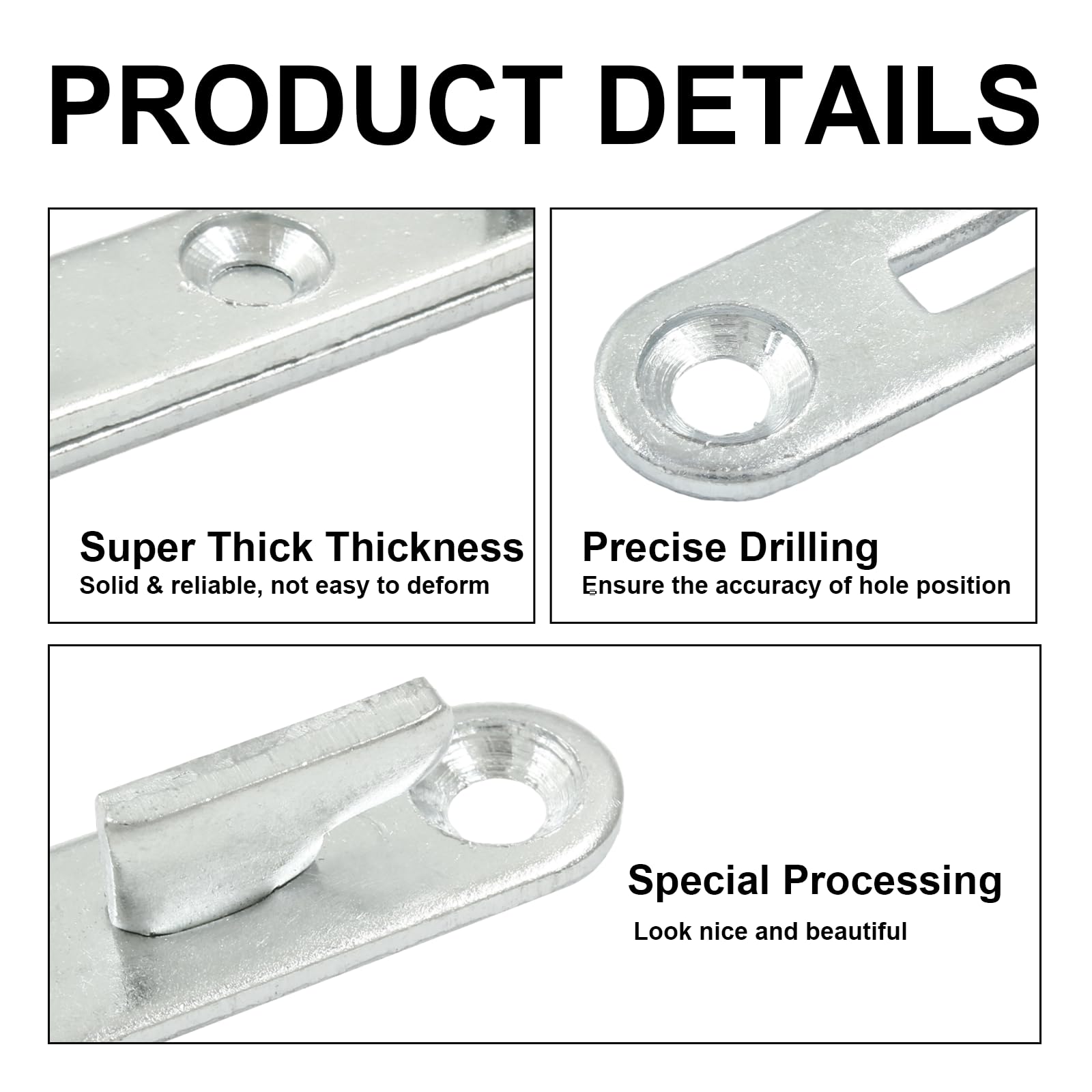 LifCratms 4 Sets Bed Rail Fasteners, 5 Inch Wood Bed Rail Connecting Fittings Thick Zinc Round Bed Hook Bed Frame Rail Hardware