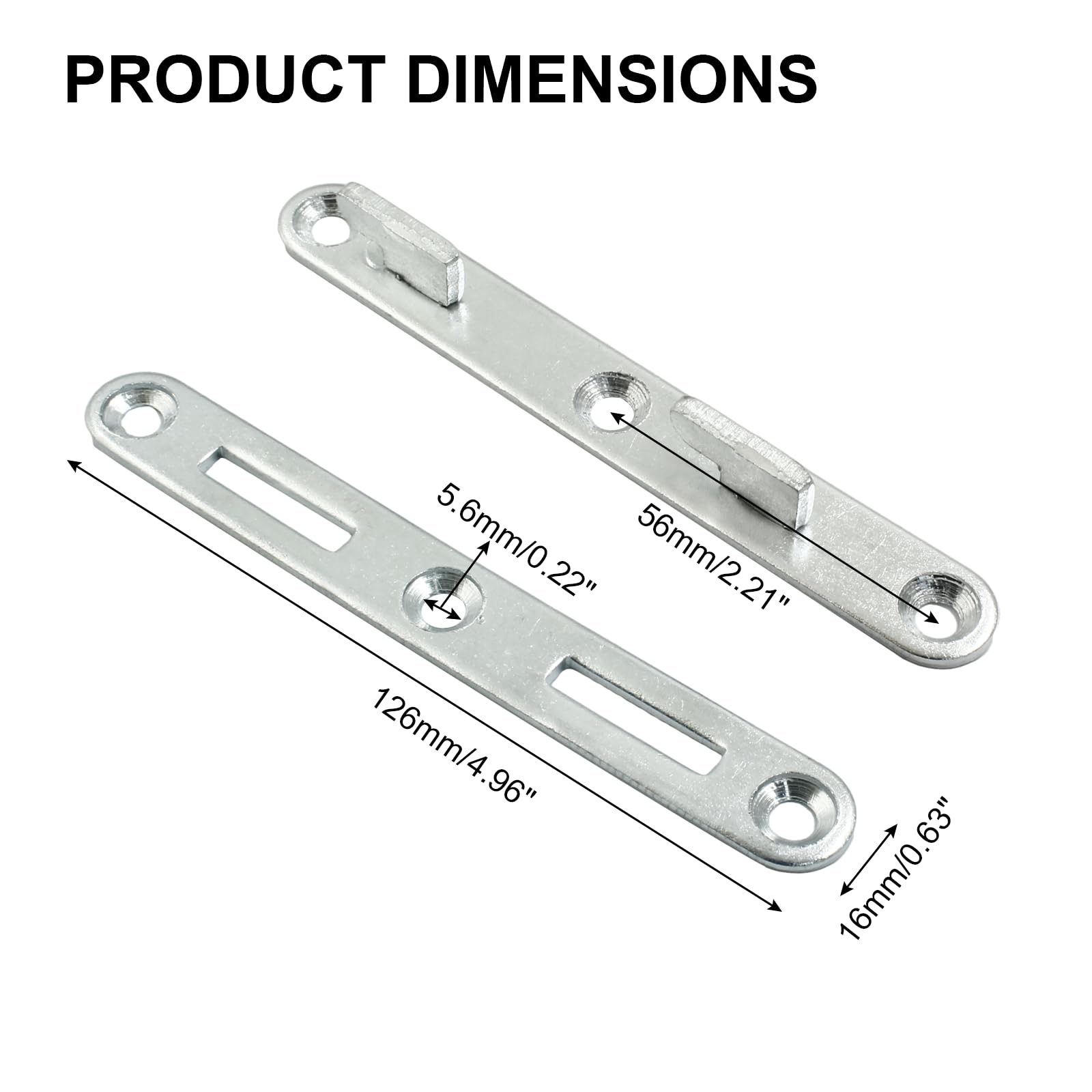 LifCratms 4 Sets Bed Rail Fasteners, 5 Inch Wood Bed Rail Connecting Fittings Thick Zinc Round Bed Hook Bed Frame Rail Hardware