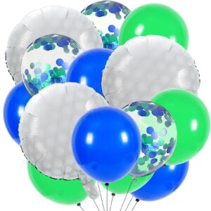 whaline 60 pcs golf sport theme decoration set 18 inch golf foil balloons 12 inch navy blue green latex balloons glitter confetti balloons for wedding birthday baby shower party house decorations
