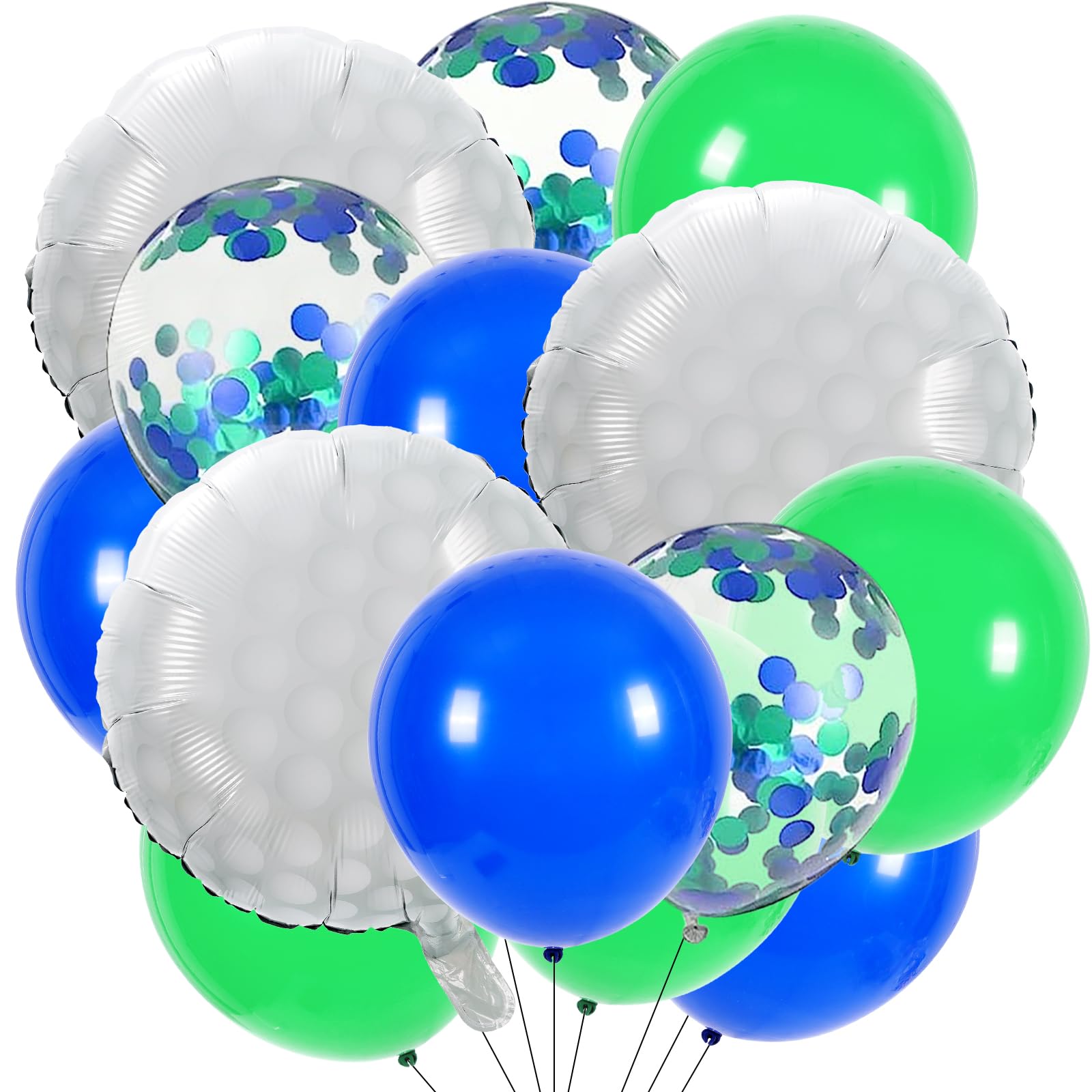 Whaline 60 Pcs Golf Sport Theme Decoration Set 18 Inch Golf Foil Balloons 12 Inch Navy Blue Green Latex Balloons Glitter Confetti Balloons for Wedding Birthday Baby Shower Party House Decorations