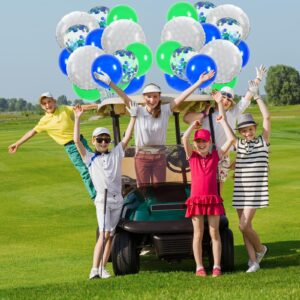 Whaline 60 Pcs Golf Sport Theme Decoration Set 18 Inch Golf Foil Balloons 12 Inch Navy Blue Green Latex Balloons Glitter Confetti Balloons for Wedding Birthday Baby Shower Party House Decorations