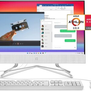 HP All-in-One 21.5" FHD Desktop Computer Newest, 16 GB RAM, 1TB PCIE SSD, AMD Athlon Gold 3150U, Radeon Graphics, HDMI, Camera, Windows 11 H w/GM Accessories, Black