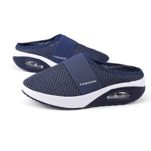 Kapley Azfleek Shoes, Azfleek Women Comfortable Air Cushion Slip-On Orthopedic Walking Sandals (Dark Blue, Adult, Women, Numeric_8, Numeric, us_Footwear_Size_System, Medium)