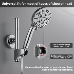 Starensky Shower Slide Bar, Height & Angle Adjustable Shower Head Holder, Relocatable Shower Wand Attachment, Shower Hose Atapter for Bathroom Wall Mount, Premium ABS Chrome Finish