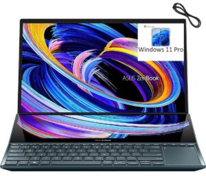 asus zenbook pro duo 15 oled 15.6" fhd touchscreen business laptop, intel octa-core i9-11900h, 32gb ddr4 ram, 1tb pcie ssd, geforce rtx 3060, wifi 6, backlit kb, windows 11 pro, broag hdmi cable