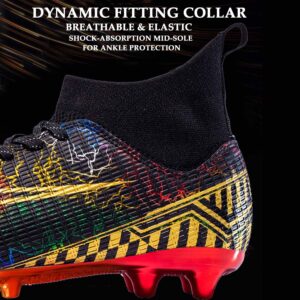 HESBITEUL Men's Women's Soccer Shoes Boys Gold-Soled Spikes Football Shoes Student Grass Training Shoes Outdoor Football Boots Unisex