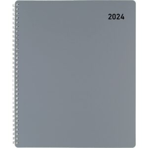2024 office depot® brand monthly planner, 8-1/2" x 11", silver, january to december 2024, od001630