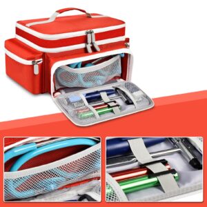 Large Medicine Organizer Bag Box - Empty First Aid Kits Bags for Emergency. Pill Bottle Storage Container, Medical Supplies Case for Home, Travel, Outdoor, Office, Car, Camping, Hiking, Boating