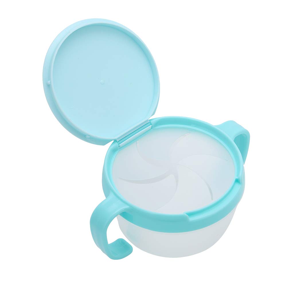 SALALIS PP Snack Cups for Toddlers, Kids Snack Containers Baby Treat Holders with Handle Dust Proof Lid for Children Baby Toddlers(Lake Blue)