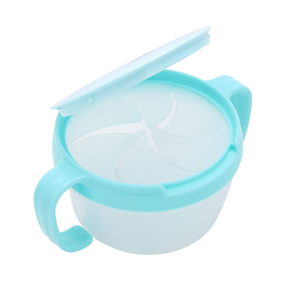 SALALIS PP Snack Cups for Toddlers, Kids Snack Containers Baby Treat Holders with Handle Dust Proof Lid for Children Baby Toddlers(Lake Blue)