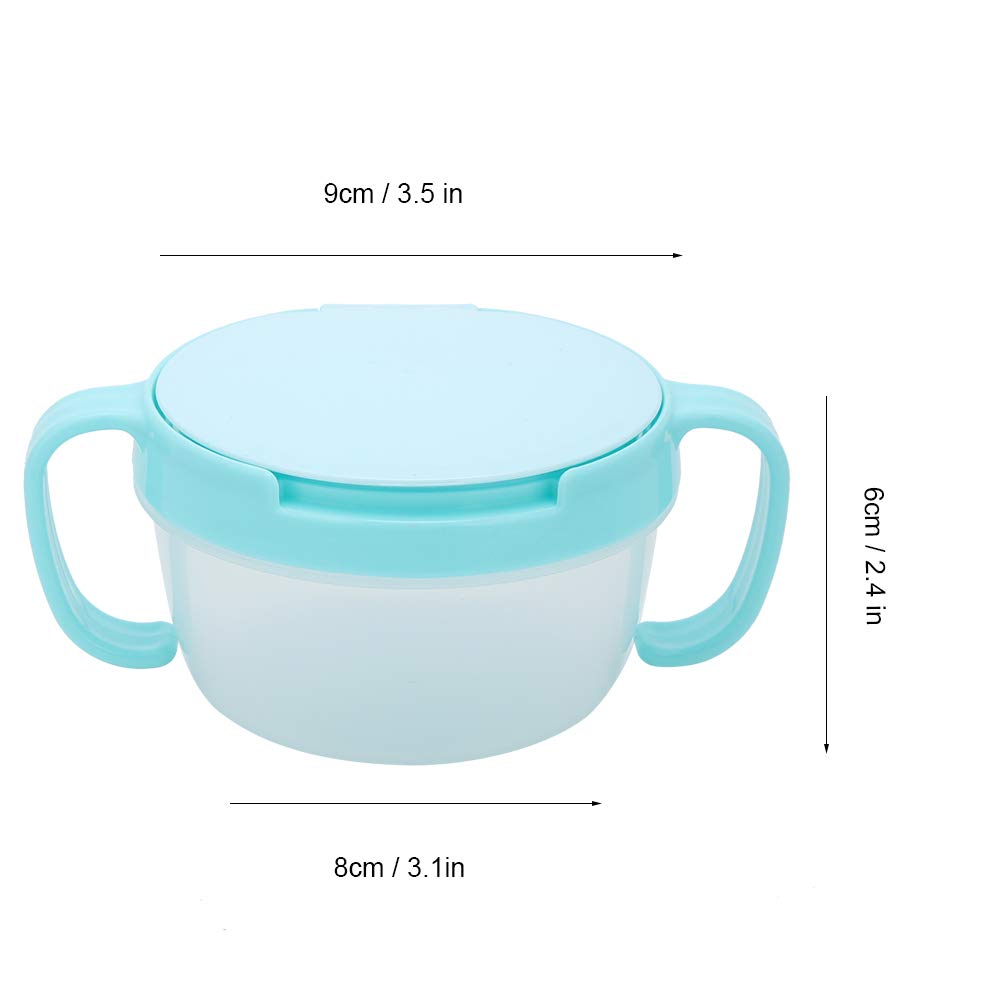 SALALIS PP Snack Cups for Toddlers, Kids Snack Containers Baby Treat Holders with Handle Dust Proof Lid for Children Baby Toddlers(Lake Blue)