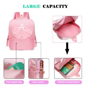 SEHXIM Cute Ballet Dance Backpack,Tutu Dress Dance Bag,Waterproof Bag Ballerina Duffle Bag Personalized dance bags Gym Bag.(Pink)