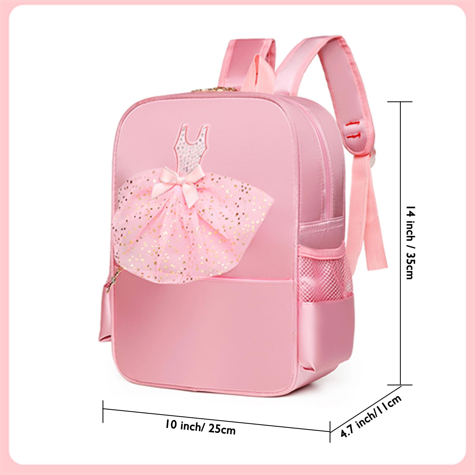 SEHXIM Cute Ballet Dance Backpack,Tutu Dress Dance Bag,Waterproof Bag Ballerina Duffle Bag Personalized dance bags Gym Bag.(Pink)