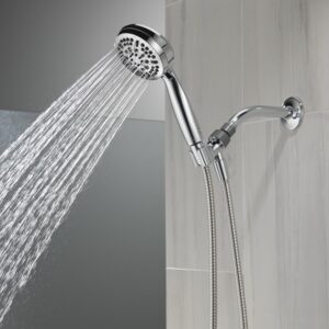 Delta Faucet 5-Setting Handheld Shower Head, Chrome Shower Head with Hose, Showerheads & Handheld Showers, Handheld Shower Heads, Detachable Shower Head, Hand Shower 1.75 GPM, Chrome 75511