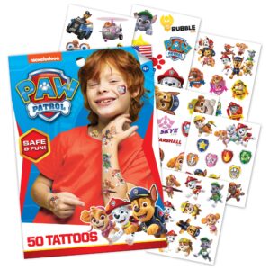 savvi - 50 paw patrol temporary tattoos: all characters, skin-safe ink, great for birthday parties, gifts for boys and girls ages 4-12+, made in the usa [6 sheets, 50 count]