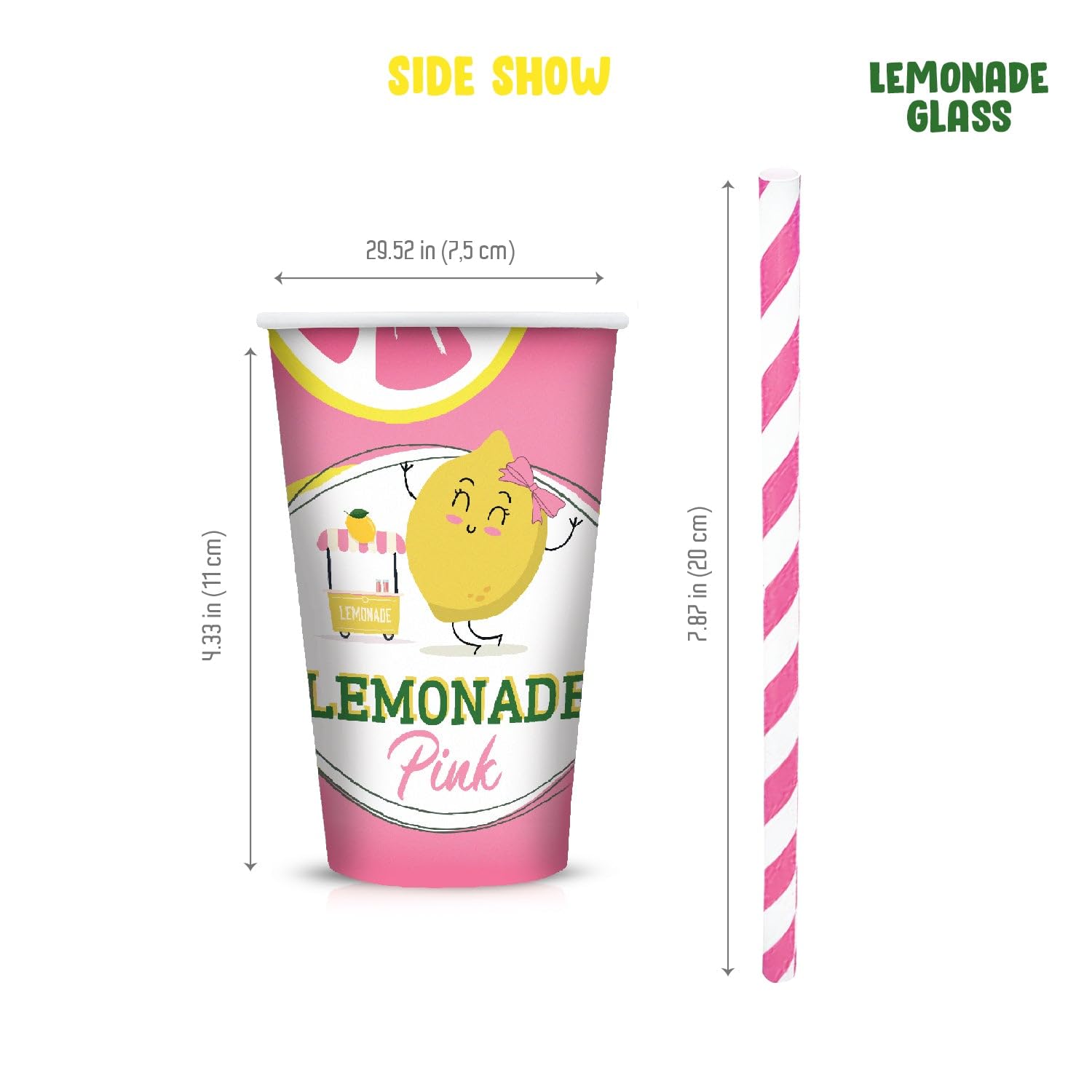 Lemonade Stand Supplies, Lemonade Stand Kit, Includes 3.5L Drink Dispenser, Lemonade Cups, Paper Straws, Garland, Latex Balloons, Board, Lemonade Banner (stand NOT included)