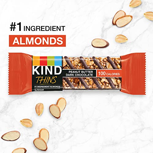KIND Thins Variety Pack, Peanut Butter Dark Chocolate, Dark Chocolate Cherry Cashew, Healthy Snacks, Low Calorie, 20 Count