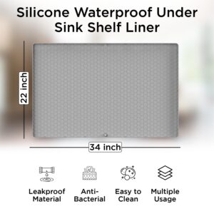 Under Sink Mat 22x34 - Under the Sink Mat Waterproof - Under Sink Protector Mat - Under Kitchen Sink Mats and Protectors - for Cabinets - Under Sink Waterproof Mat