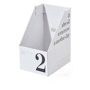 4 pack magazine file holder magazine organizer, magazine storage box, large volume magazine file organizer as book bins or folder holder for desk (white) (7.48*9.65*11.42 inch/18.9*24.5*29 cm)