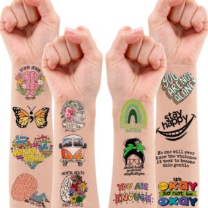 Health Stickers Items Temporary Tattoos Decor Birthday Party Decorations Supplies Favors Wellness Therapist Inspirational Tattoo Sticker 96 PCS Wellness Therapist Gifts for Women Men Kids Rewards