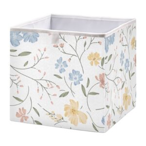 joisal floral pattern storage baskets, foldable cube storage bins with full print design for home organization, cloth storage bin