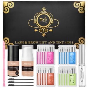 lomansa eyelash lift kit and t-int, lash lift and black kit, perfectly curled voluminous lashes professional 4 weeks result keratin safe use for home salon