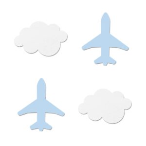 airplane cloud cut-outs, 12-pack table topper double-sided plane birthday party decorations