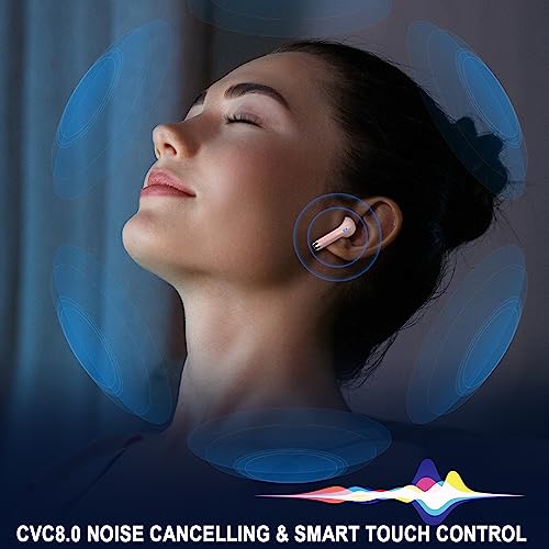 Wireless Earbuds, Bluetooth 5.3 Ear Buds LED Power Display Headphones Bass Stereo, Earbuds in-Ear Noise Cancelling Mic, 40H Playback Mini Case IP7 Waterproof Sports Earphones for Android iOS