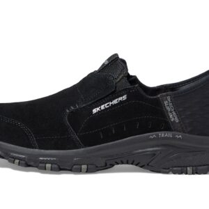 Skechers Women's Hillcrest Sunapee, Black Suede Lycra Trim, 5.5