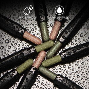 LUXAZA 3PCS Eyeshadow Stick, Metallic And Green Eye shadow Sticks Pencil Crayon，Eye Brightener Stick Makeup with Crease-proof Formula
