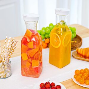 Tomnk 2pcs 50oz Water Carafe, Plastic Carafes for Mimosa Bar, Clear Juice Container for Water, Iced Tea, Juice, Cold Brew, Milk and Other Beverage
