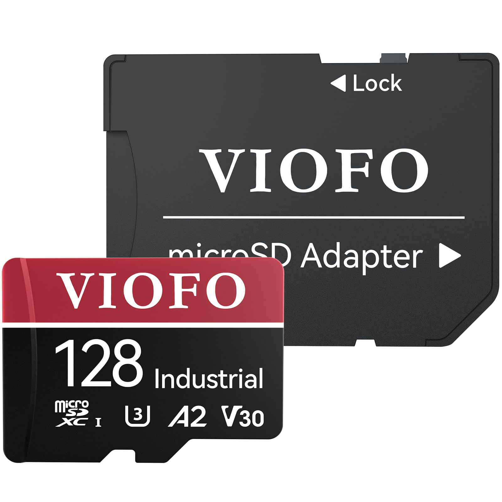 VIOFO 128GB Industrial Grade microSD Card, U3 A2 V30 High Speed Memory Card with Adapter, Support Ultra HD 4K Video Recording