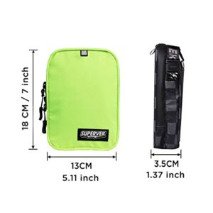 SUPERVEK Neon Lime Green Mini Sling Bag PRO - Waterproof Zip, Fabric & Adjustable Fly Strap | Urban Travel Crossbody Chest For Men Women