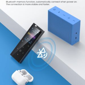 128GB MP3 Player - Music Player with Bluetooth 5.2 HiFi Sound Shuffle Single Loop FM Radio Built-in HD Speaker Voice Recorder Mini Design Ideal for Sport (Earphones Included)