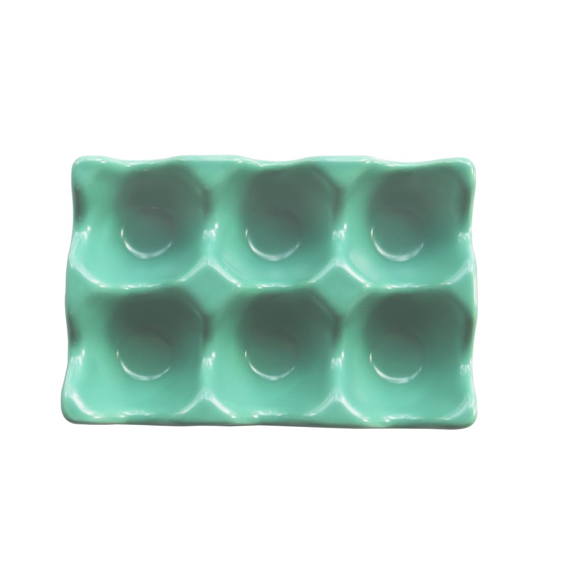 Bealuffe Ceramic Egg Holder Egg Tray Porcelain Fresh Egg Holder for Fridge Countertop Kitchen Storage Half Dozen 6 Cups