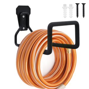 garden hose holder - hose hanger wall mount, heavy duty water hose holder for outdoor/indoor use in yard, metal durable hose hooks, ideal for water hose storage