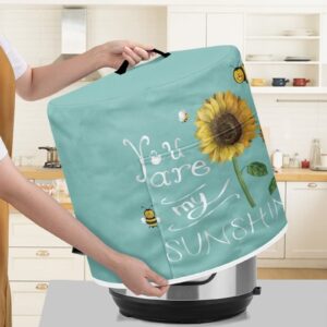 NETILGEN Air Fryer Cover Dust Cover Compatible with 3 Quart Instant Pot, Dust Protection Insulated Kitchen Appliance Cover with Top Handle and Storage Pockets for Women Wife Gift, You Are My Sunshine