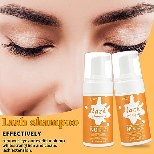 𝗪𝗜𝗡𝗡𝗘𝗥 𝟮𝟬𝟮𝟯* 100ml Lash Shampoo Eyelash Extension Cleanser Kit - Oil-Free Foam, Complete Lash Care Set with Bowl, Brushes, Comb - Cluster Lash Wash & Dustcare Included