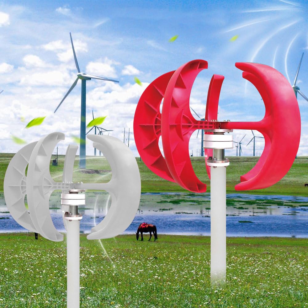 600W Wind turbines,12V/24V Wind Turbine Generator Vertical Axis Garden Boat Wind Motor with Controller,Power Producer Equipment(White)