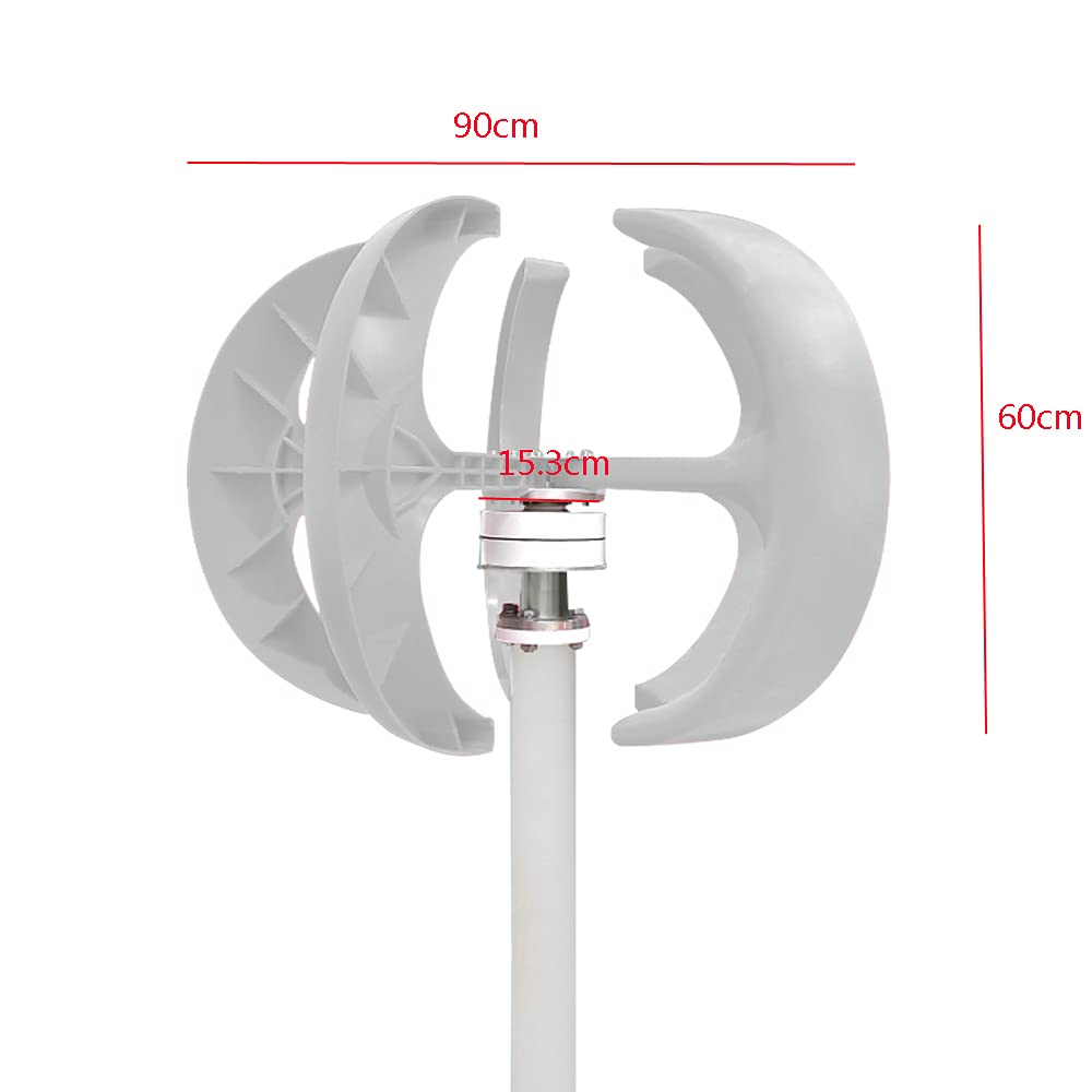 600W Wind turbines,12V/24V Wind Turbine Generator Vertical Axis Garden Boat Wind Motor with Controller,Power Producer Equipment(White)