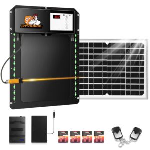 proshine solar chicken door automatic chicken coop door with timer&light sensor remote controllers solar panel 5 dry batteries