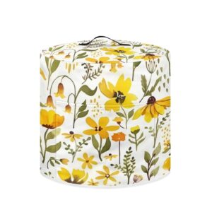 netilgen pressure cooker cover for 8 quart instant pot and air fryer accessories, stain resistant washable round protective cover electric appliance cover with front pocket, yellow floral